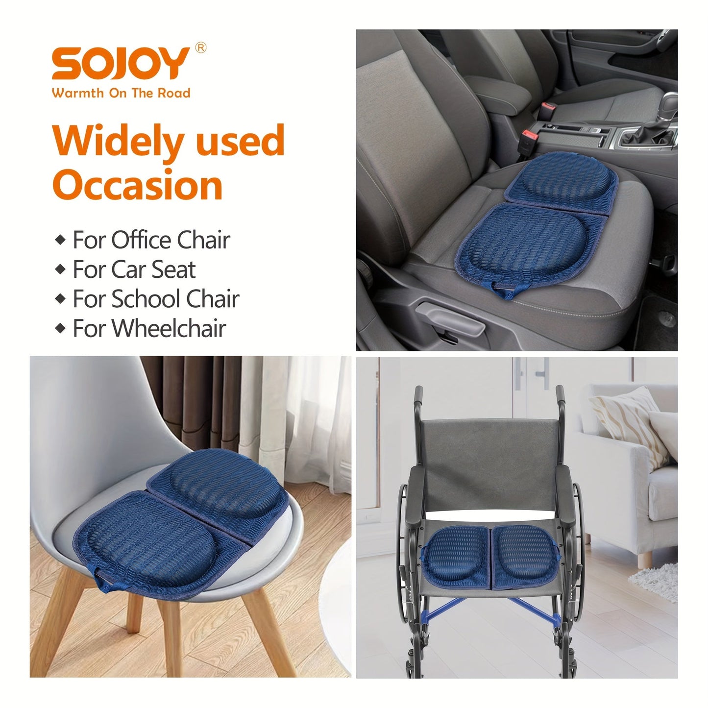 3-in-1 Foldable Butterfly-Shaped Memory Foam Seat Cushion – Portable, Medium Soft, All-Season Comfort – Durable Polyester Surface and Sponge Filling