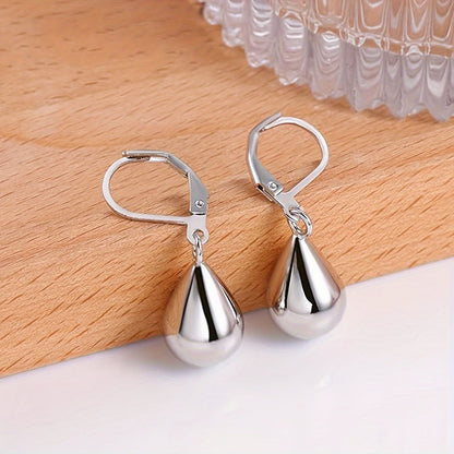 2 Pairs Teardrop Dangle Hoop Earrings for Women - Stainless Steel Hypoallergenic Silver & Gold-Plated, Lightweight Water Drop Leverback Hoops, Fashion Jewelry, Birthday & Holiday Gifts