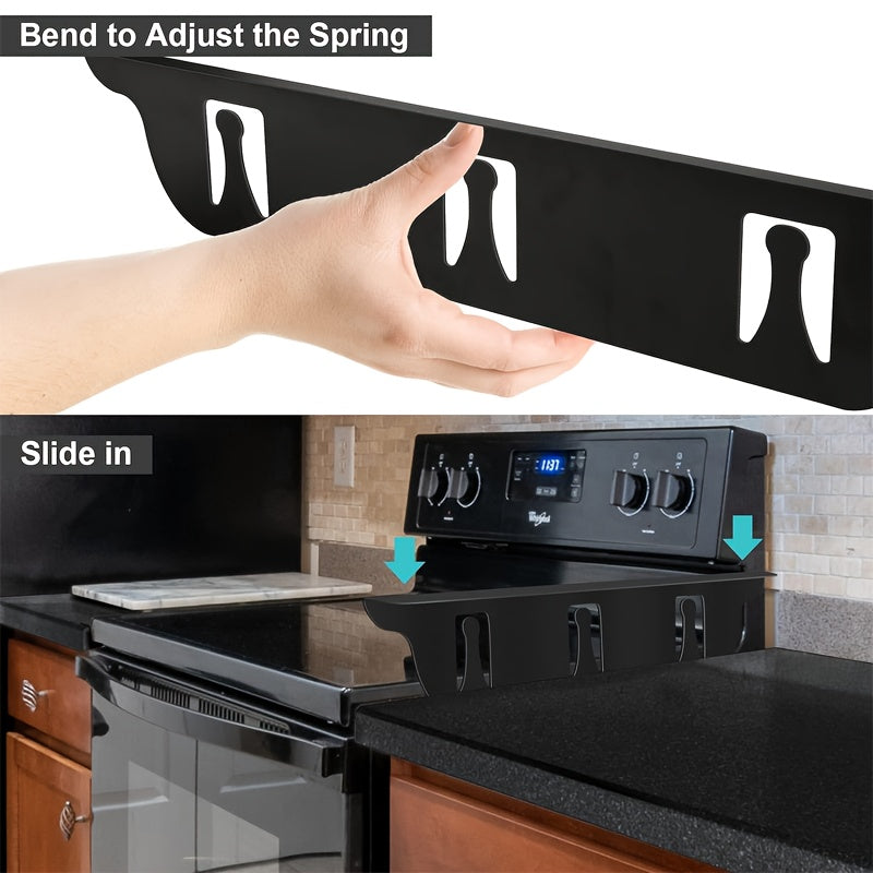 Stainless Steel Stove Gap Covers ( 2 Pack ) - Heat Resistant and Easy to Clean Gap Fillers for Stove to Counter, Oven Gap Cover, Side Guard Trim Kit, No Battery Needed