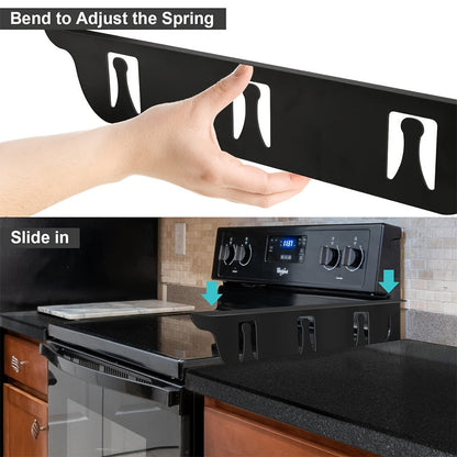 Stainless Steel Stove Gap Covers ( 2 Pack ) - Heat Resistant and Easy to Clean Gap Fillers for Stove to Counter, Oven Gap Cover, Side Guard Trim Kit, No Battery Needed