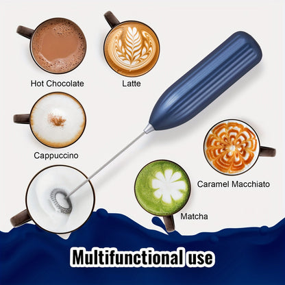 1pc Lalayuan Electric Milk Frother - Mini Battery-Operated Stainless Steel Drink Mixer, Handheld Whisk for Coffee, Latte, Cappuccino, Chocolate & Matcha (Batteries Not Included)