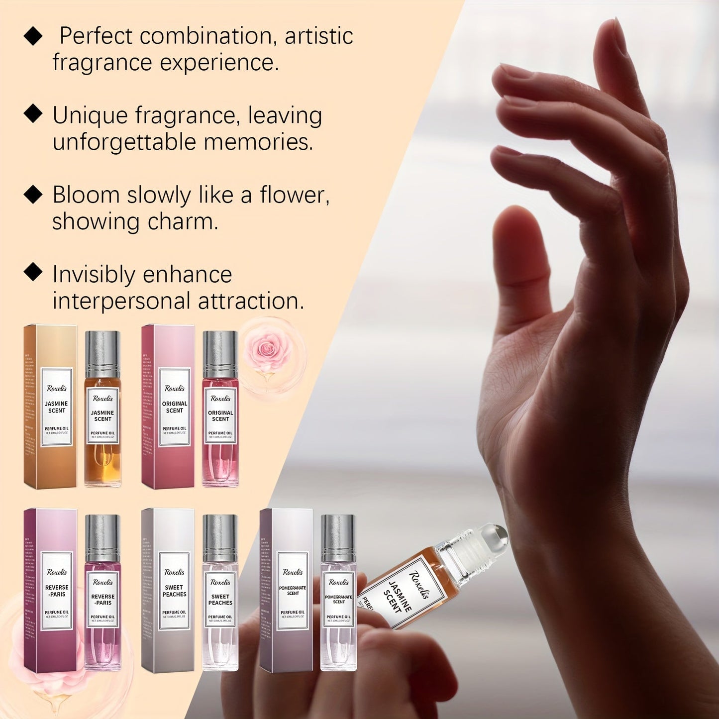 Set of 5 Intimate Partner Perfumes, Long-Lasting Romantic Fragrance Infused with Essential Oils, Unisex Men's & Women's Perfume for Enhanced Intimacy