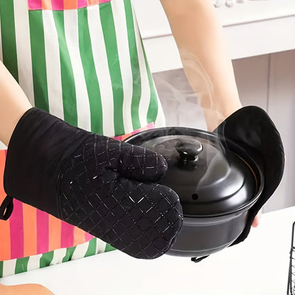 Buy 1 Get 1 Free - 2pcs Extra-Thick Silicone Oven Mitts and Pot Holder Set - Premium Heat Shield, Non-Slip Grip, Quick-Cooling - Perfect for Safe Baking, Cooking, Kitchen Use