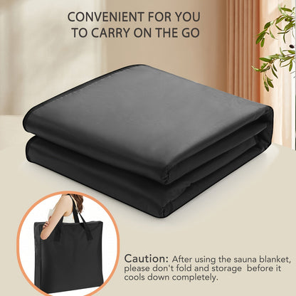 Portable Far Infrared Sauna Blanket - Home Sauna Accessory for Detox and Relaxation, 20-60 Minute Timer, 6ft x 2.6ft Size, Remote Control