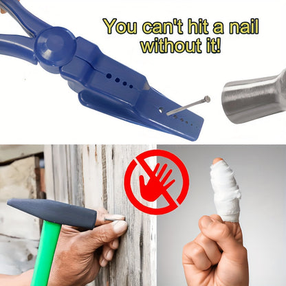 Blue Plastic Nail Auxiliary Pliers – Hammer-Friendly, Safety Protection Finger Pliers for Household & Outdoor Use