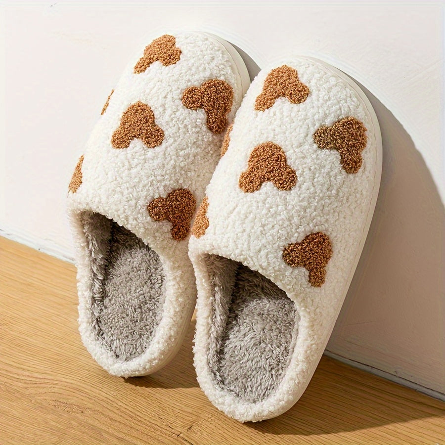 Cute Cartoon Mouse Pattern Slippers - Casual Slip-On Plush Lined Shoes, Comfortable Indoor Home Footwear