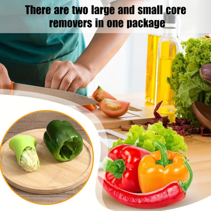 2pcs Pepper Corer Set - Plastic Chili Seed Remover for Household Use, Multifunctional Kitchen Tool for Jalapenos