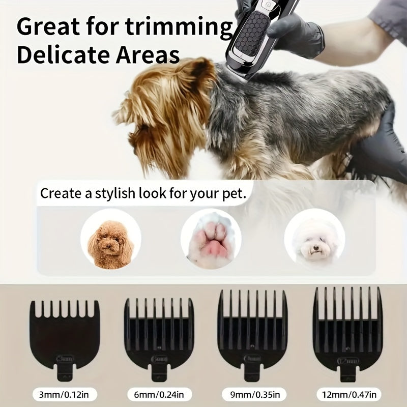 Cordless Rechargeable Dog Paw Trimmer - Electric Clippers for Paws, Ears, Face, and More