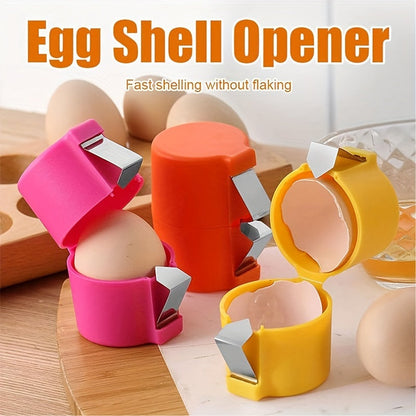 6 Piece Manual Egg Cracker and Peeler Set - Battery-Free, Ideal for Raw and Hard Boiled Eggs