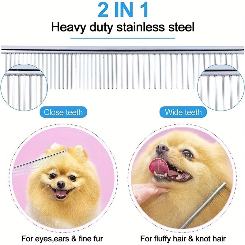 Dog Grooming Scissors Kit - Professional Pet Cleaning & Grooming Set with Safety Round Tip Stainless Steel Shears for Dogs & Cats
