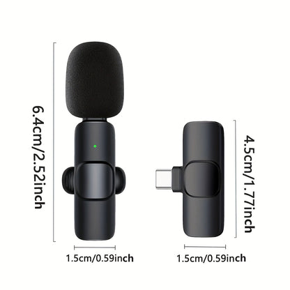 Professional Wireless Lavalier Microphone – Omnidirectional Condenser for Smartphones and Laptops – Ideal for Interviews, Video Podcasts, Vlogs