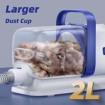 Dog Grooming Kit - Pet Grooming Vacuum with Clipper, Shedding Brush, and Cleaning Tool in 1, Low Noise for Dogs and Cats