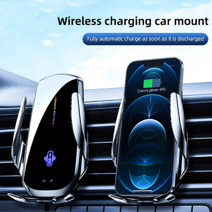 Wireless Car Charger with Automatic Phone Holder – 15W Fast Charging, 360° Rotation, Secure Grip – Compatible with iPhone 14/13/12/11 Pro/Max and Samsung Galaxy S23/S22/S21/S20