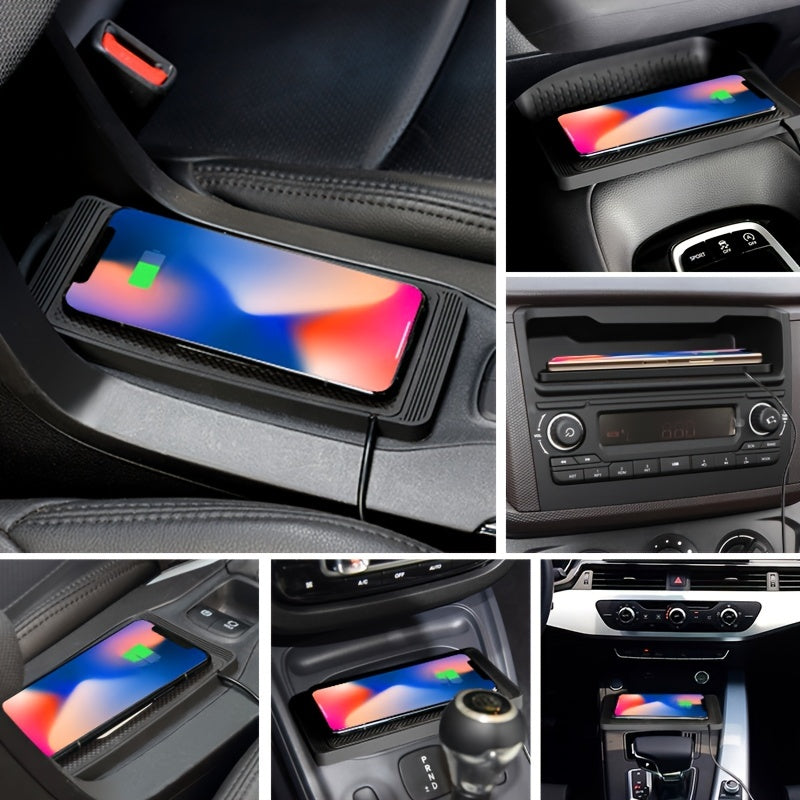 Fast Wireless Car Charger Pad - 15W Qi Certified for iPhone 11/12/13/14 Pro Max, Xs and Samsung Phones - Non-Slip, Easy Mount