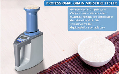 Grain Moisture Meter – LCD Moisture Tester for 20+ Grains with Weight, Density & Temperature Measurement