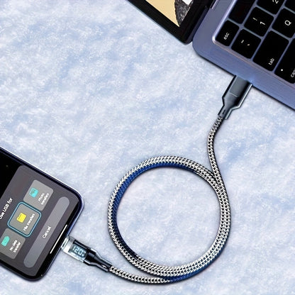 120W Super Fast Charging USB C Cable – Real-Time Digital Display with LED Screen