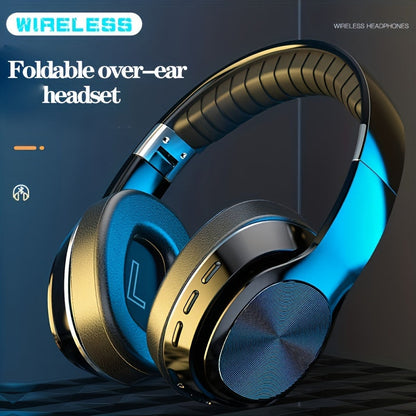 High-End Over-Ear Wireless Headphones - Metal Folding, Surround Sound, Multi-Mode (TF Card, Wireless, Radio), Portable Design for Sports, Music and Gaming