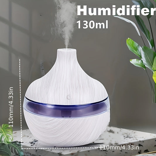 Wood Grain USB Touch-Activated Humidifier – Compact, Whisper-Quiet, Easy-to-Clean – Energy-Efficient Mist Maker for Home, Office, or Baby Room – Adds Comfort, Style, and Freshness