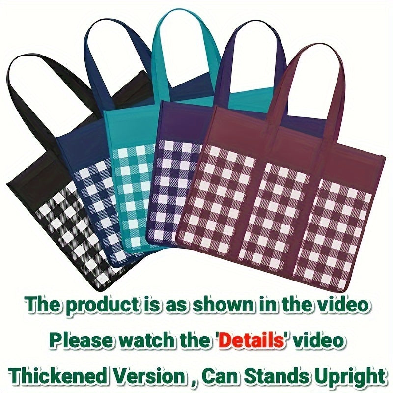 Non-Woven Large Capacity Storage Bag – Reusable Grocery Tote with Long Handle – Foldable for Shopping, Moving and Organization