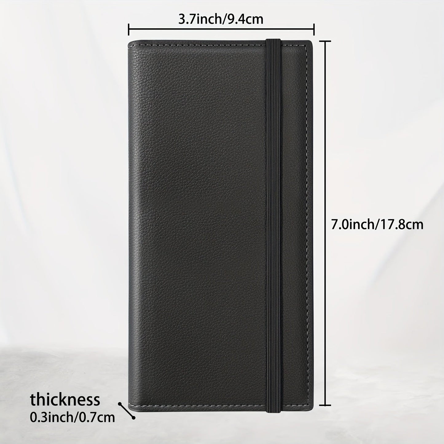 Classic Style Synthetic Leather Mini Checkbook Cover – Durable and Slim Design with Duplicate Check Divider – 7''x 3.7'' Checkbook Holder