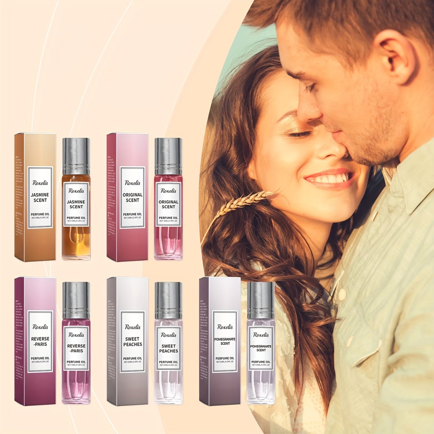 Set of 5 Intimate Partner Perfumes, Long-Lasting Romantic Fragrance Infused with Essential Oils, Unisex Men's & Women's Perfume for Enhanced Intimacy