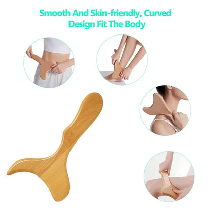 Fish Tail Shaped Wooden Massage Tool – Multifunctional Whole Body Muscle Massager | Ideal for Home Use