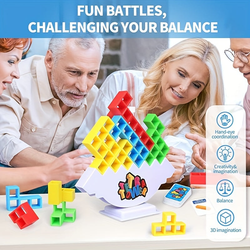 Stack Attack Game - Viral Interactive Balance Stacking Block Board Game for Family, Class and Office - Random Color