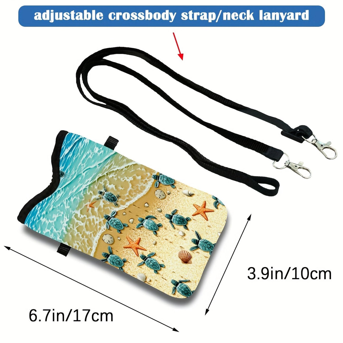 Shockproof Phone Pouch with Adjustable Lanyard - Versatile Print Design, Compatible with Multiple Models