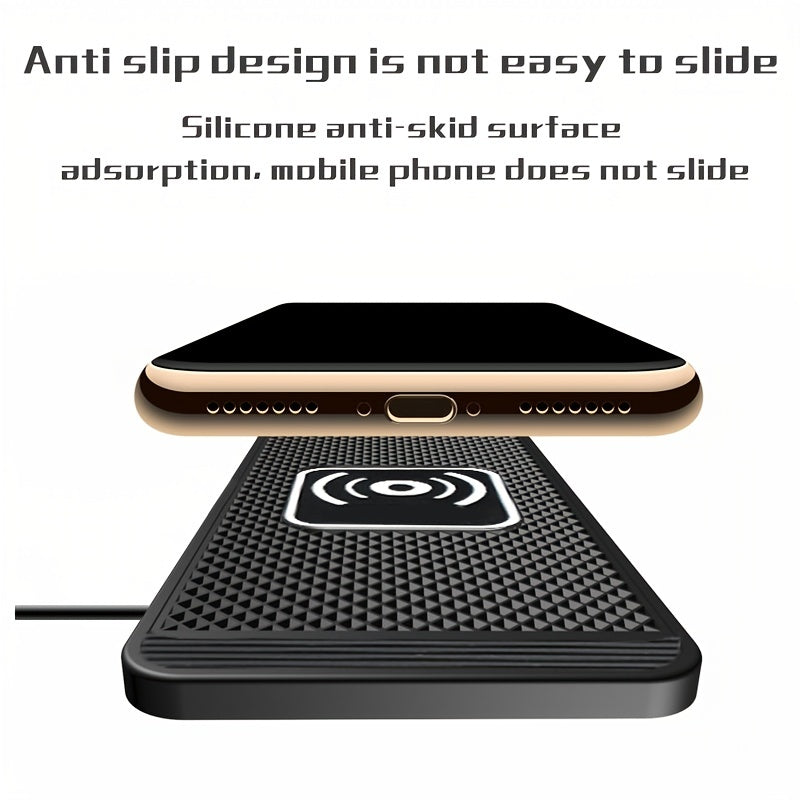 Fast Wireless Car Charger Pad - 15W Qi Certified for iPhone 11/12/13/14 Pro Max, Xs and Samsung Phones - Non-Slip, Easy Mount