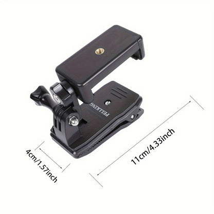 Adjustable ABS Shoulder Mount Clip for Smartphone Recording – First-Person View Outdoor Vlogging and Live Streaming Holder for Backpack Strap