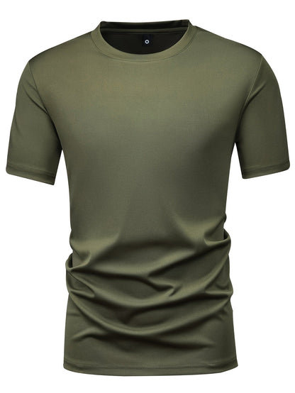 5pcs Men's Fashion Sports T-Shirts – Stylish Casual Stretch Tee Shirts with Round Neck – Comfortable & Breathable for Summer Wear – Ideal for Warm Weather, Value Pack