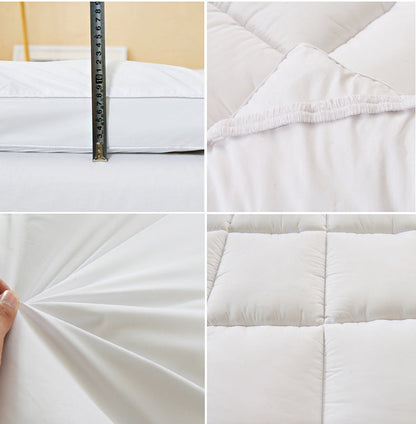 VESCOVO Thick Goose Down Fiber Mattress Topper – Single, Twin & Queen Size Bed Mattress Pad