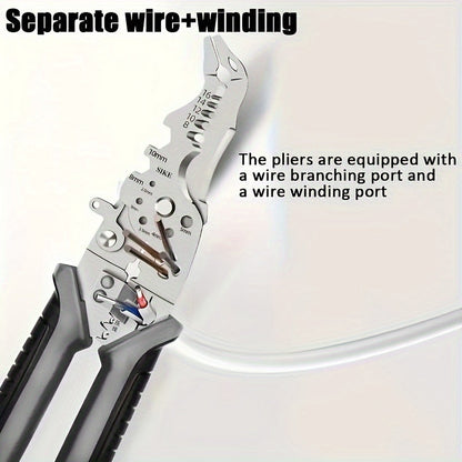 Industrial-Grade Wire Stripper - Non-Slip Grip, Copper Cutting, Crimping and Stripping Tool for Electricians