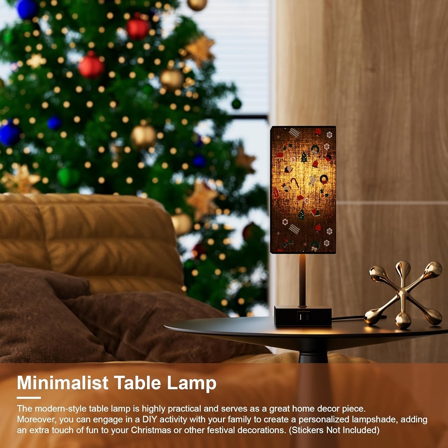 Set of 2 Bedside Table Lamps - Touch Control, USB C+A Charging Ports, 3-Way Dimmable, LED Bulbs , Upgraded Black for Bedroom Decor