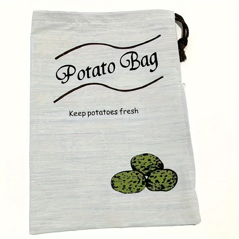 Set of 2 Reusable Vegetable Bags – Food-Safe Drawstring Storage for Fresh Potatoes, Onions & Root Veggies, Prevent Sprouting, Kitchen Organizer