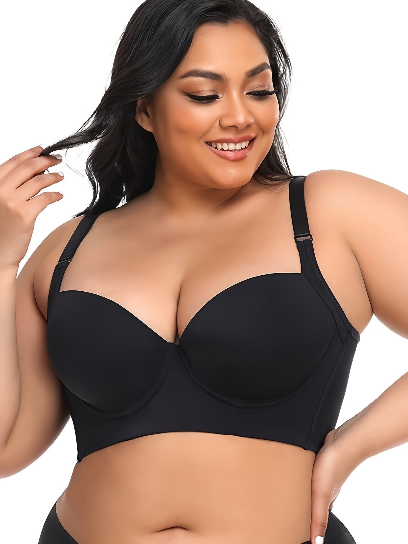 Women's Plus Size Simple Bra - Solid Non-Padded Comfort Fit T-Shirt Bralette