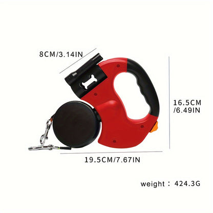 360° Rotating 2 in 1 Pet Leash - Stretchable, Easy to Control, Comfortable Grip for Walking Dogs
