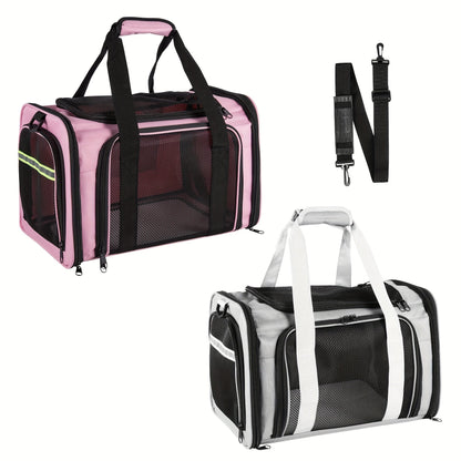 Under 15lb Collapsible Pet Carrier - Airline / TSA Approved, Soft Sided, Ventilated, Easy to Clean, Portable for Small Dogs, Kittens, and Cats - Ideal for Road Trips, Flights, and Outdoor Adventures