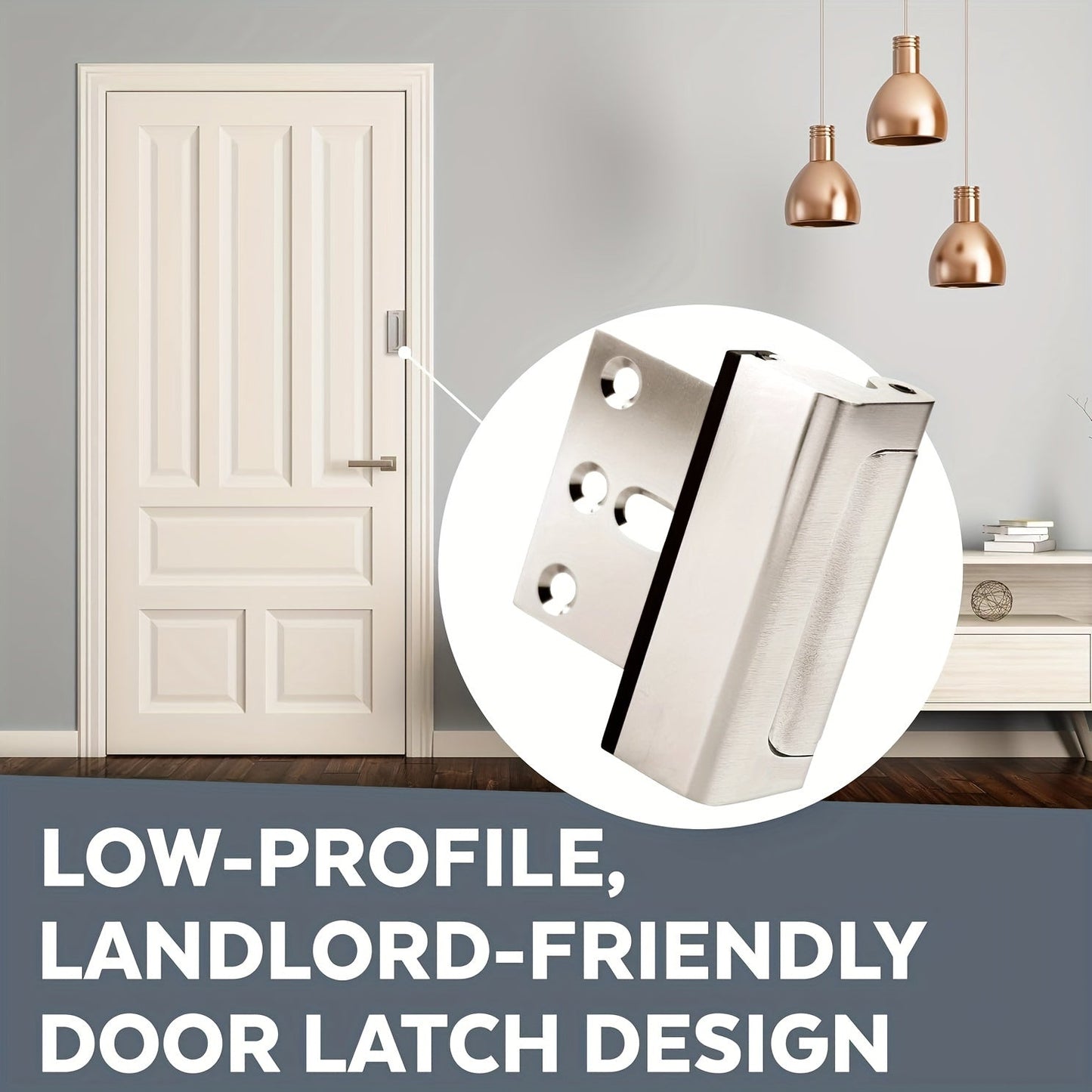 2pcs Door Lock For Home Security- Easy To Install Door Latch Device, Aluminum ConstructionTamper Resistant, Black/White/argent Door Locks