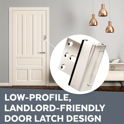 2pcs Door Lock For Home Security- Easy To Install Door Latch Device, Aluminum ConstructionTamper Resistant, Black/White/argent Door Locks