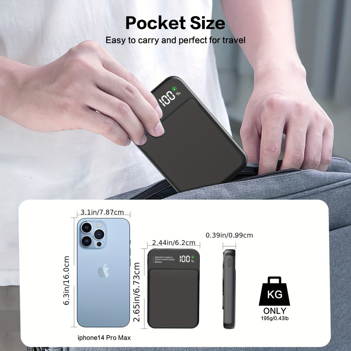 3 in 1 Magnetic Wireless Charger – 22.5W Fast Charging, 10000mAh Capacity, Lightweight for iPhone 12/13/14/15, AirPods, Apple Watch