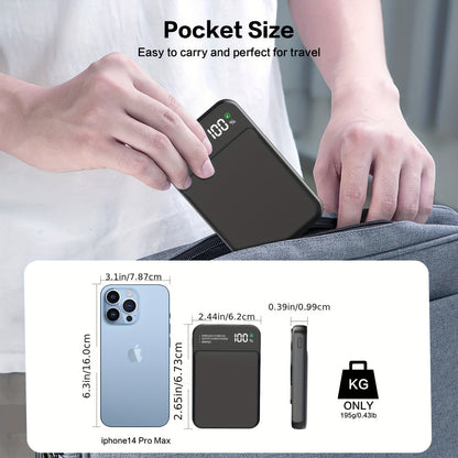 3 in 1 Magnetic Wireless Charger – 22.5W Fast Charging, 10000mAh Capacity, Lightweight for iPhone 12/13/14/15, AirPods, Apple Watch