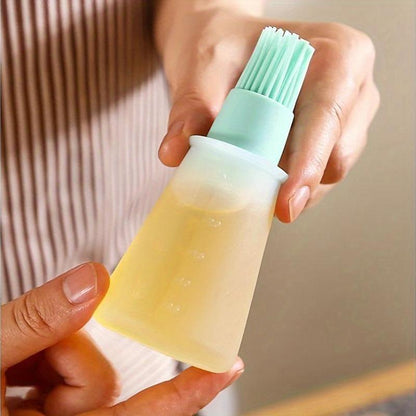 High-Temp Resistant Silicone BBQ Oil Brush with Dispenser – Outdoor Cooking & Kitchen Essential Gadget