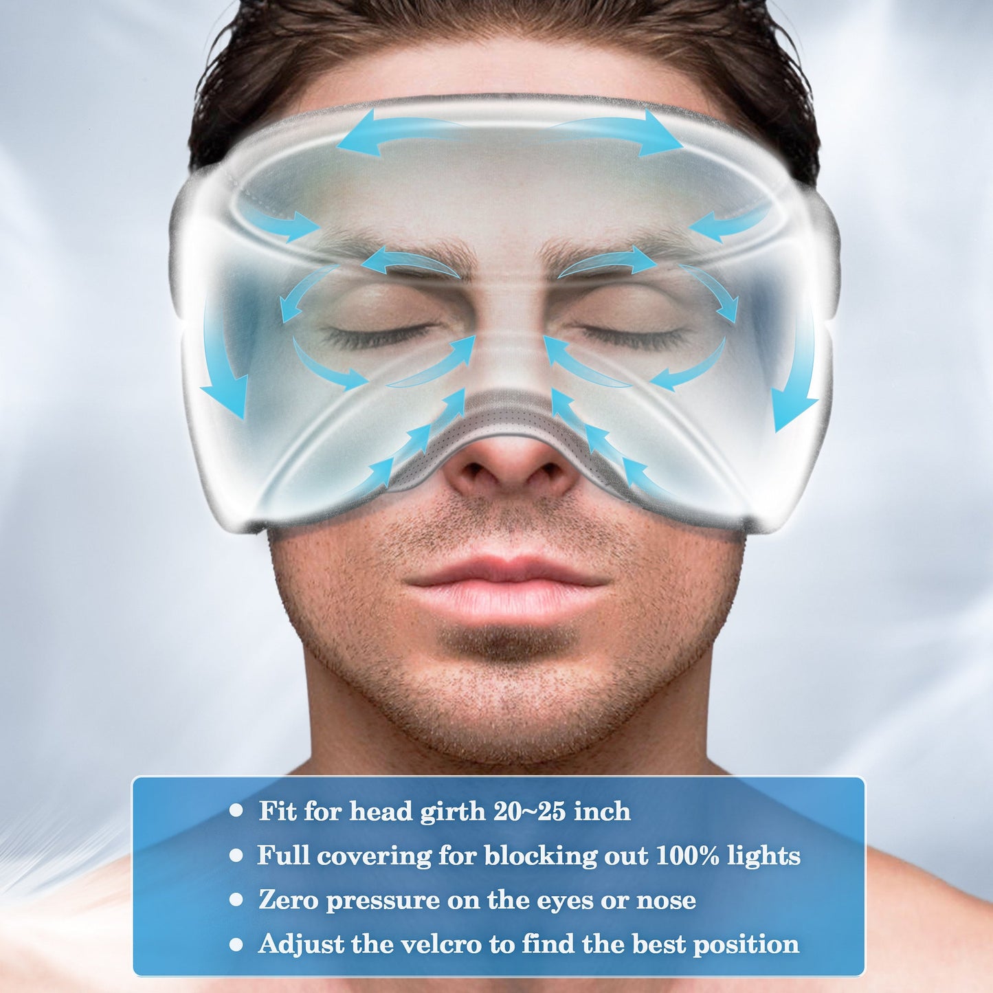 Sleep Mask with Headphones – White Noise, Blackout Light, Ice-Feeling, Extra Soft Modal Lining Eye Mask