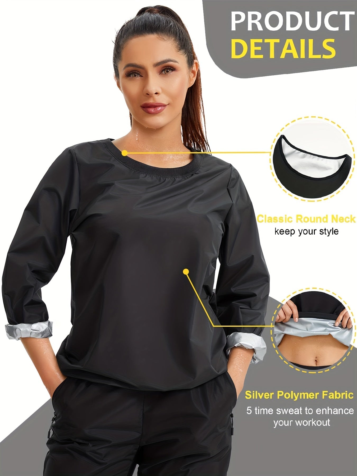 GOTOLY Sauna Jacket for Women – Durable Weight Loss Upper Body Trainer and Trimmer Workout Sweat Jacket