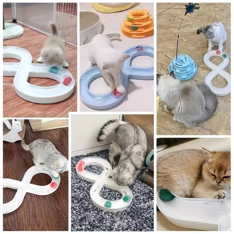 Cat Interactive Turntable Toy - Engaging Track Design for Indoor Play and Kitten Entertainment