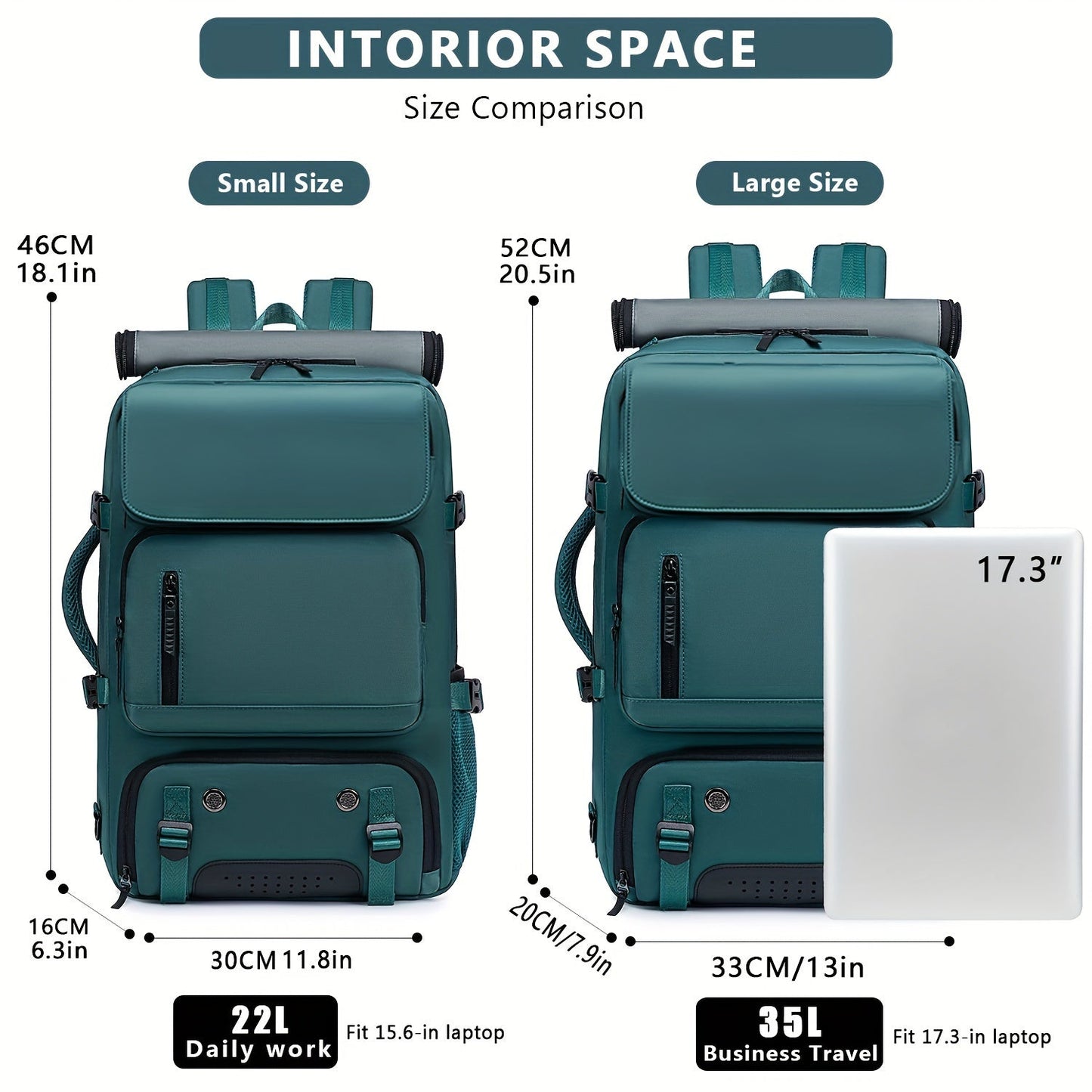 Multifunctional Travel Backpack - Waterproof Computer Backpack with Shoe Compartment, 17.3-Inch Laptop Carry-On, Airline-Approved Schoolbag for Men and Women