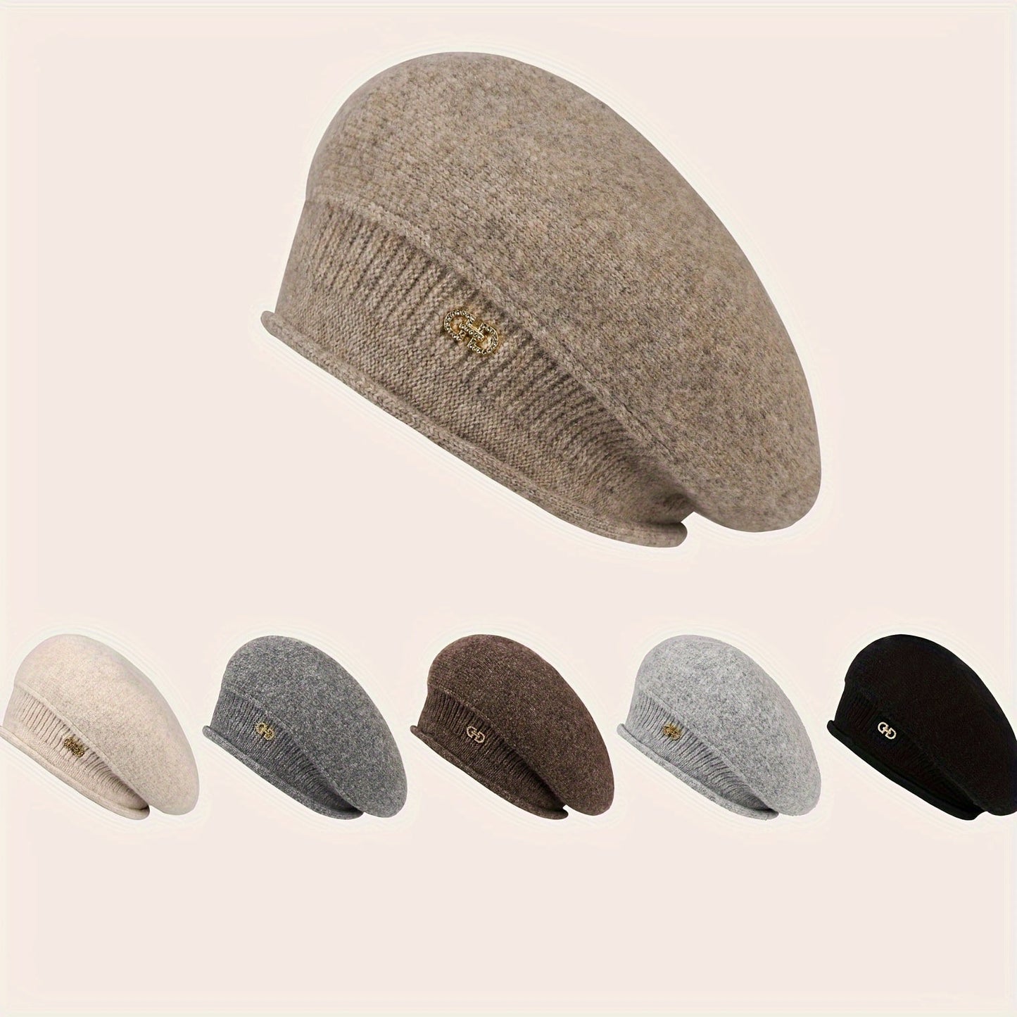 Winter Fashion Elegant Women's Knitted Wool Beret - Warm & Stylish Hat