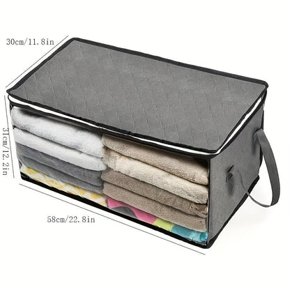 Large Capacity Clothes Storage Bag - Foldable Quilt Packing Bag with Clear Window - Household Closet Organizer