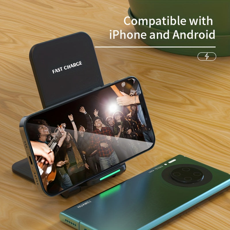 Z2 Wireless Fast Charger Stand – 15W Rapid Charging for iPhone 15/14/13/12/11/XS Max/XR/X/8Plus and Samsung S23/S22/S21/S20/S10/S9 – Universal Compatibility